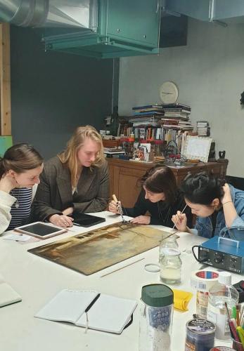 Some light consolidation work @ Michel van de Laar's conservation studio